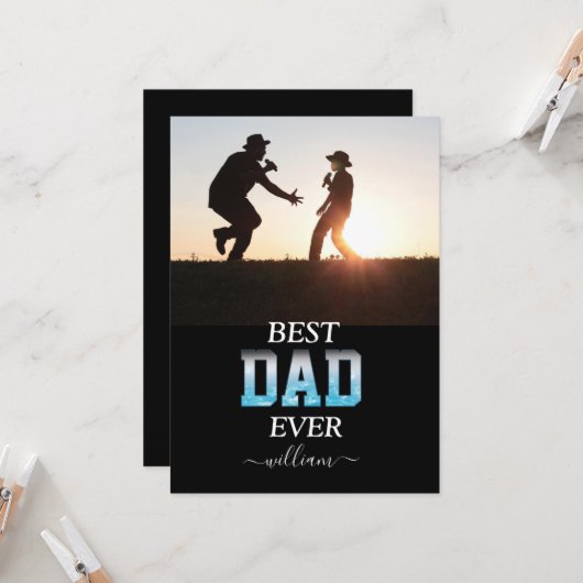 Beste papa ooit Aangepaste foto Vaderdag Kaart (Voorkant / Achterkant in situ)