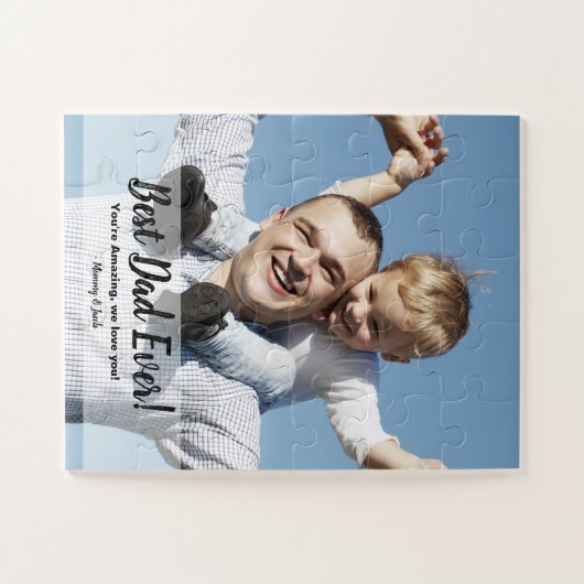 Beste papa ooit! Aangepaste foto Vaderdag Legpuzzel (Horizontaal)