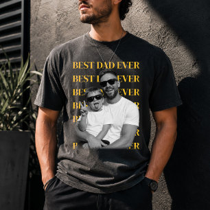 Beste papa ooit Aangepaste foto, Vaderdag vintage T-shirt