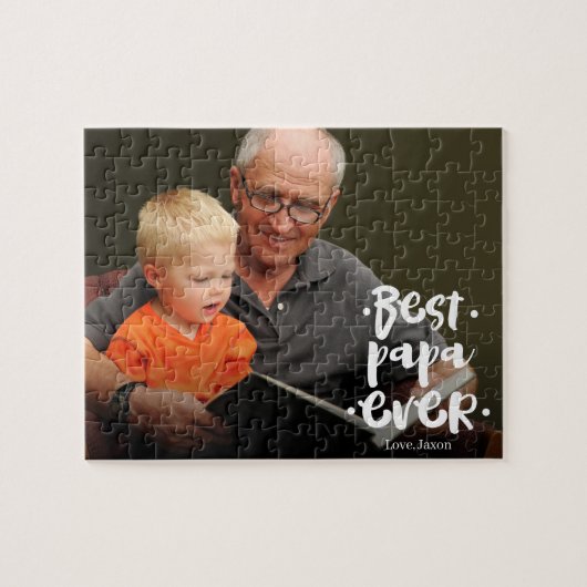 Beste Papa Ooit Aangepaste foto van kleinkind Legpuzzel (Horizontaal)