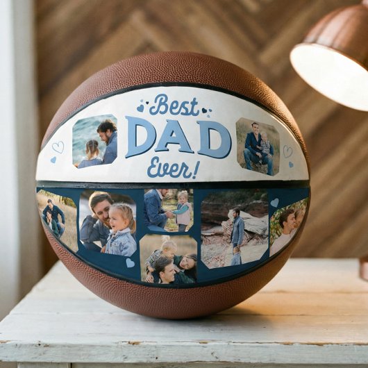 Beste Papa Ooit Aangepaste Fotocollage Aandenken C Basketbal