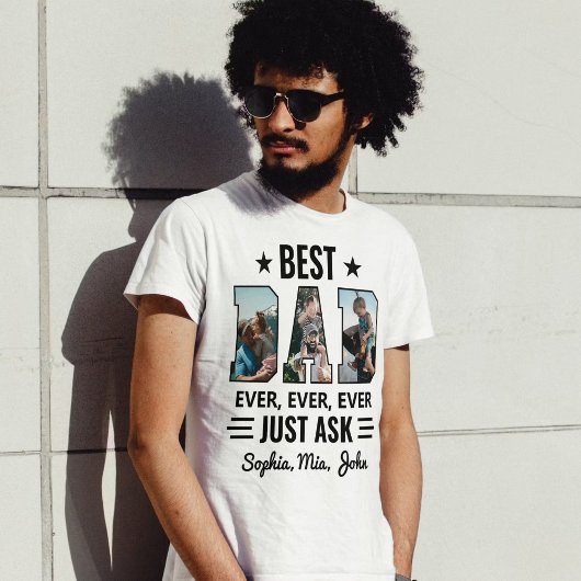 Beste papa ooit aangepaste fotocollage en Kinder n T-shirt