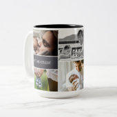 Beste papa ooit aangepaste fotocollage papa tweekleurige koffiemok (Voorkant links)
