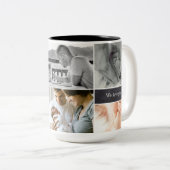 Beste papa ooit aangepaste fotocollage papa tweekleurige koffiemok (Voorkant rechts)