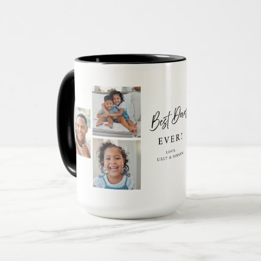 Beste Papa Ooit Aangepaste fotogalerij met 6 foto' Mok (Voorkant links)