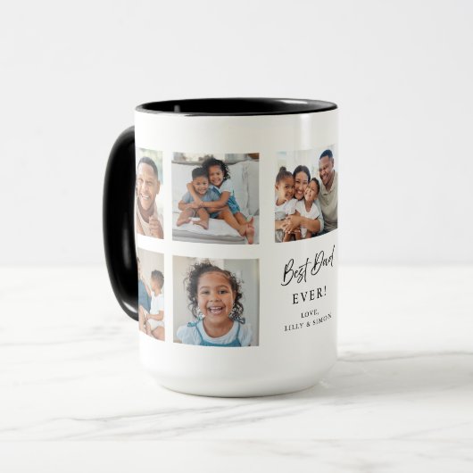 Beste Papa Ooit Aangepaste fotogalerij met 9 foto' Mok (Voorkant links)