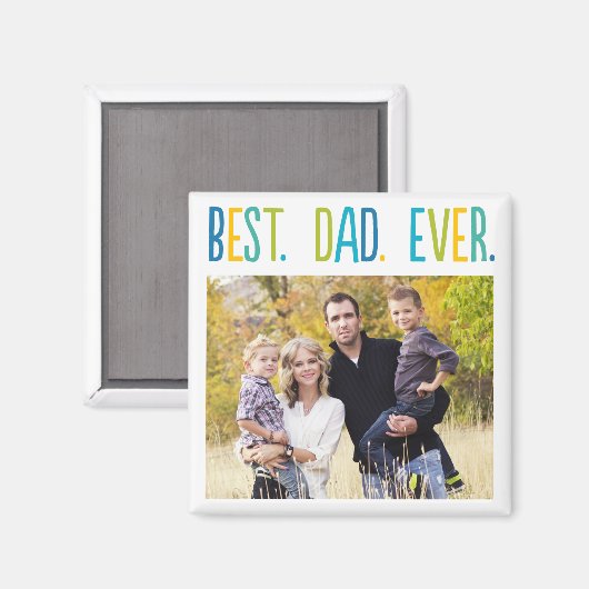 Beste papa ooit aangepaste fotomagneet magneet (Voorkant / Achterkant)