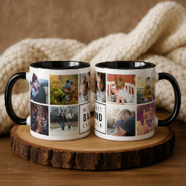 Beste papa ooit aangepaste fotomok tweekleurige koffiemok
