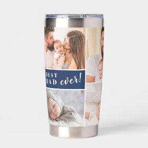 Beste papa ooit! Aangepaste foto's Vaderdag blauw Geïsoleerde Drinkbeker