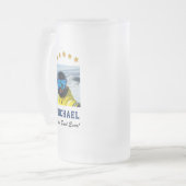 Beste papa ooit aangepaste fototekst vijf sterren matglas bierpul (Voorkant links)