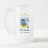 Beste papa ooit aangepaste fototekst vijf sterren matglas bierpul (Links)