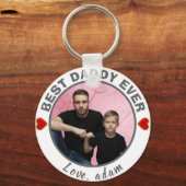 Beste papa ooit Aangepaste fototendensen 2026 Sleutelhanger (Voorkant)