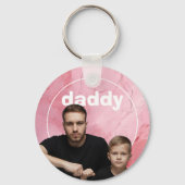 Beste papa ooit Aangepaste fototendensen 2026 Sleutelhanger (Achterkant)