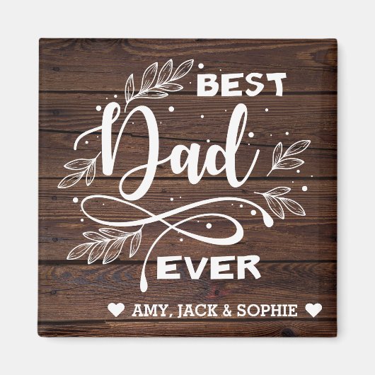 Beste papa ooit aangepaste moderne script magneet (Voorkant)