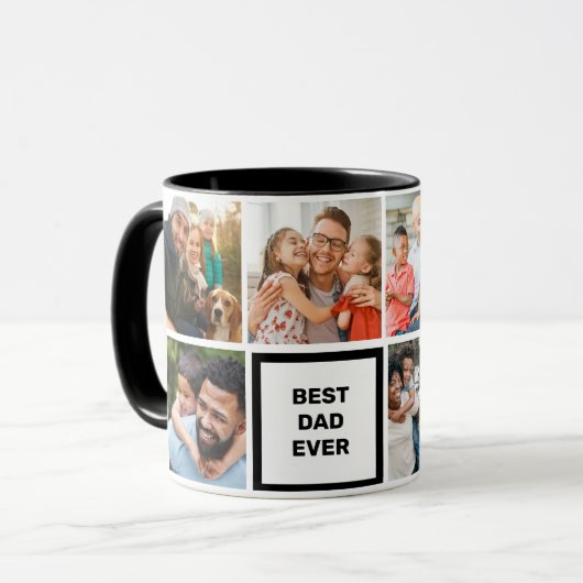 Beste Papa Ooit- Aangepaste moderne Vaderdag foto Mok (Voorkant links)
