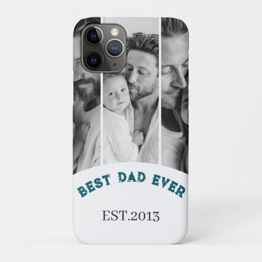 Beste papa ooit Aangepaste multi-fotocollage Case-Mate iPhone Case (Achterkant)