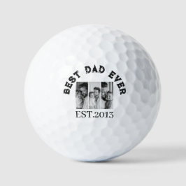 Beste papa ooit aangepaste multi-fotocollage golfballen