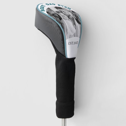 Beste papa ooit Aangepaste multi-fotocollage Golfheadcover (Schuin)