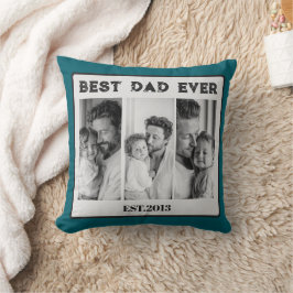 Beste papa ooit Aangepaste multi-fotocollage Kussen
