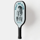 Beste papa ooit aangepaste multi-fotocollage pickleball paddle (Links)