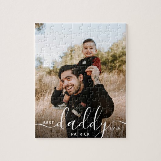 Beste papa ooit Aangepaste naam foto cadeau voor p Legpuzzel (Verticaal)