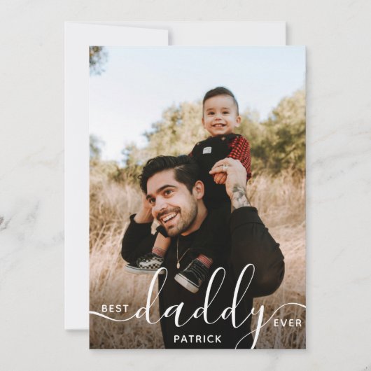 Beste Papa ooit - Aangepaste naam Fotocadeau voor  Kaart (Voorkant)