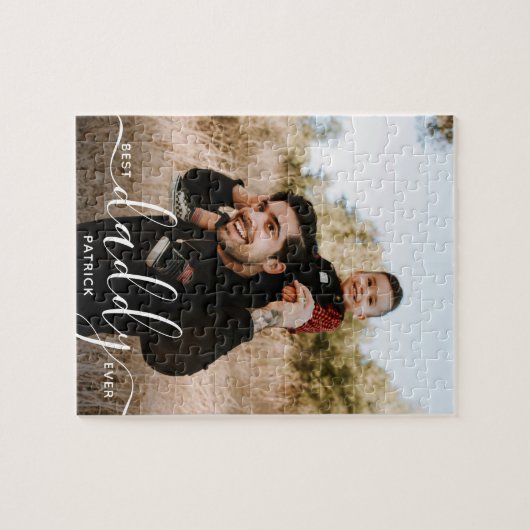Beste Papa ooit - Aangepaste naam Fotocadeau voor  Legpuzzel (Horizontaal)