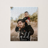 Beste Papa ooit - Aangepaste naam Fotocadeau voor  Legpuzzel (Verticaal)