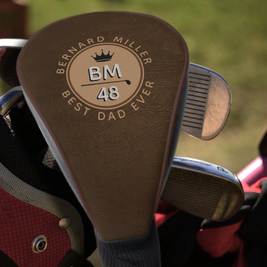 BESTE PAPA OOIT aangepaste naam leeftijd bruin Golfheadcover