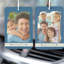 Beste papa ooit aangepaste tweezijdige fotocar luchtverfrisser