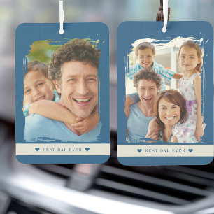 Beste papa ooit aangepaste tweezijdige fotocar luchtverfrisser