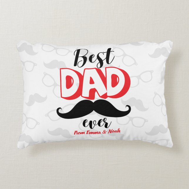 Beste papa ooit aangepaste Vaderdag cadeau Accent Kussen (Voorkant)