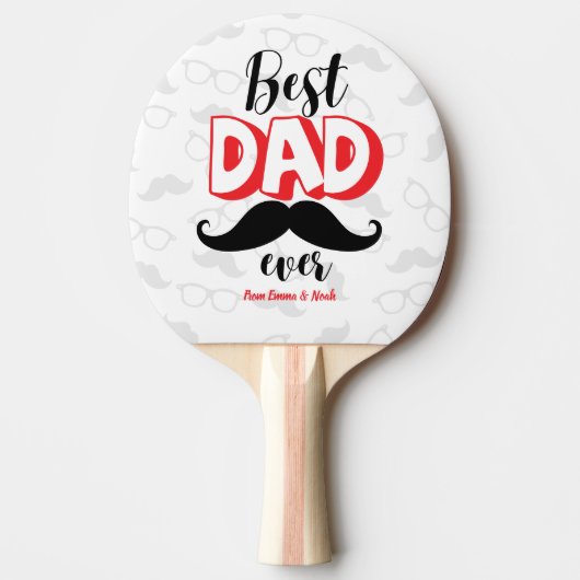 Beste papa ooit aangepaste Vaderdag cadeau Tafeltennisbatje (Voorkant)