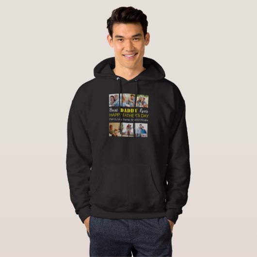 Beste papa ooit: Aangepaste Vaderdag fotocollage Hoodie (Voorkant volledig)