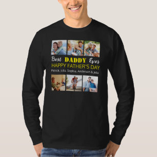 Beste papa ooit: Aangepaste Vaderdag fotocollage T-shirt