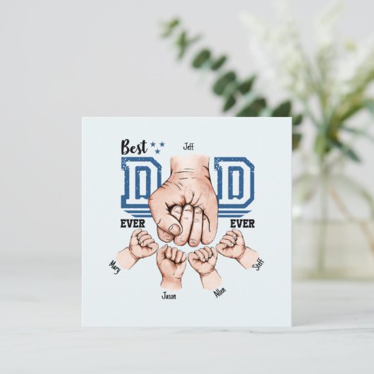 Beste papa ooit aangepaste vuistslag - Vier Kinder (Staand voorkant)