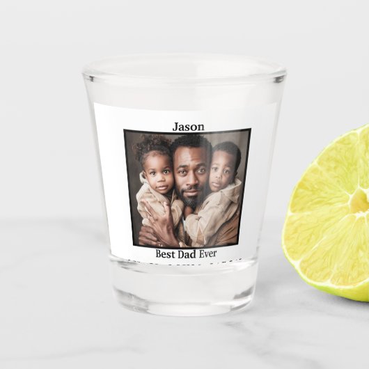 Beste papa ooit Afro-Amerikaans personaliseren Shot Glas (Voorkant)