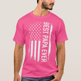 Beste papa ooit Amerikaanse vintage vlag voor opa T-shirt