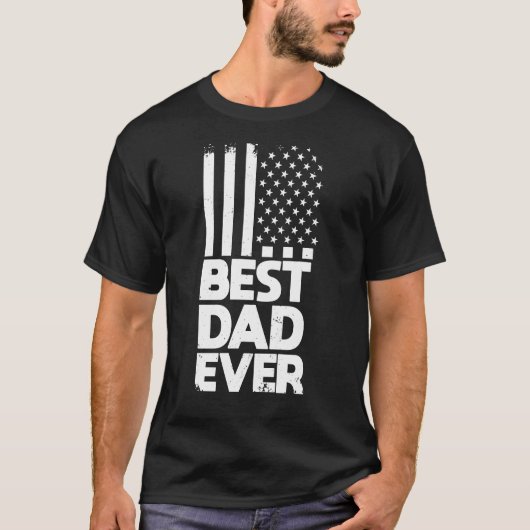 Beste papa ooit Amerikaanse vlag Air Fathers Day T-shirt (Voorkant)