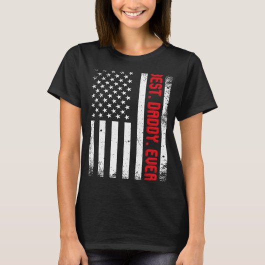 Beste papa ooit Amerikaanse vlag cadeaus T-shirt (Voorkant)