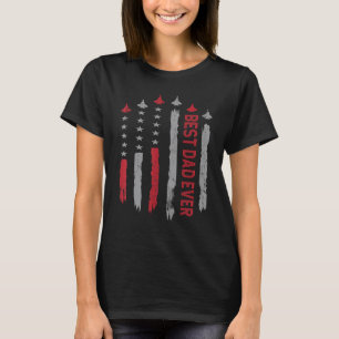 Beste papa ooit Amerikaanse vlag gevechtsvliegtuig T-shirt