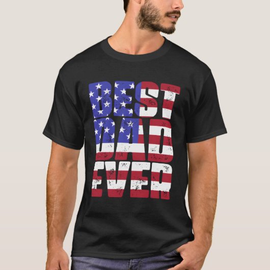Beste papa ooit Amerikaanse vlag Vaderâ€™S Dag T-shirt (Voorkant)