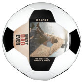 Beste Papa Ooit Aquarel Vaderdag Foto Mand Voetbal (Gedraaid)