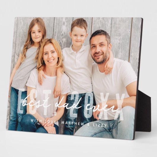 Beste papa ooit atletische moderne foto Vaderdag Fotoplaat (Zijkant)