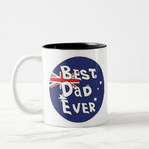 Beste Papa Ooit Australische Vlag Tweekleurige Koffiemok