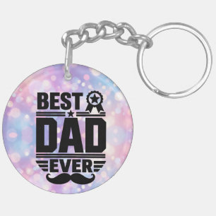 Beste Papa Ooit Award Lint Snorhaar Cadeau Sleutelhanger