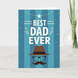 Beste Papa Ooit Azure Gestreepte Kaart