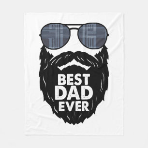 Beste papa ooit baard bebaarde papa zonnebril zwar fleece deken