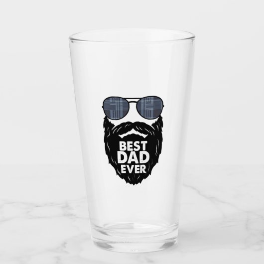 Beste papa ooit baard bebaarde papa zonnebril zwar glas (Voorkant)