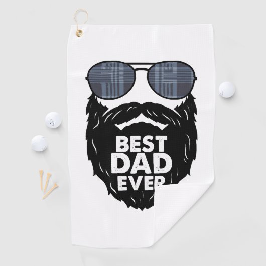 Beste papa ooit baard bebaarde papa zonnebril zwar golfhanddoek (Insitu)